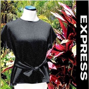 🍍3/$15🍍 Express Black & White Dot Front Tie Top